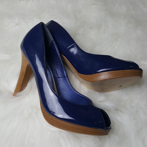 Charlotte Russe Shoes - Charlotte Russe Blue Peep Toe Pumps